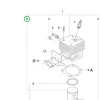 Husqvarna dugattyú 365 láncfűrészhez robbantott ábra