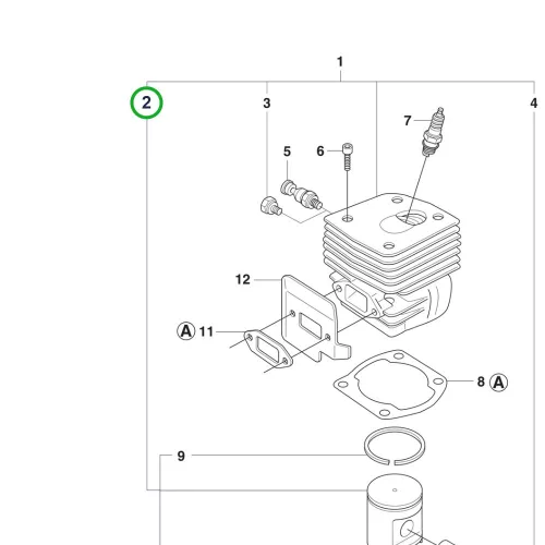 Husqvarna dugattyú 365 láncfűrészhez robbantott ábra