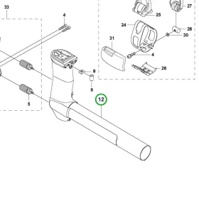 Husqvarna felfüggesztő ház 545RX, 545RXT fűkaszához robbantott ábra