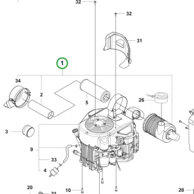 Husqvarna légszűrő szerkezet komplett P 524X riderhez robbantott ábra