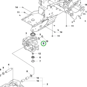 Husqvarna alátét 28,3/40x2 vázhoz RC 318T, R 418TsX AWD riderhez robbantott ábra