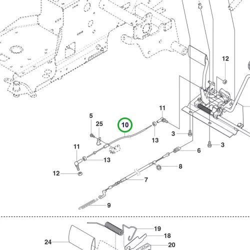 Husqvarna hajtómű vezérlőkábel R 214TC, R 420TsX AWD riderhez robbantott ábra