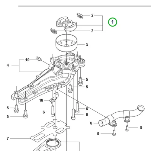 Husqvarna kuplung egység 54 mm 522HDR75X, 522HSR75X sövényvágóhoz robbantott ábra