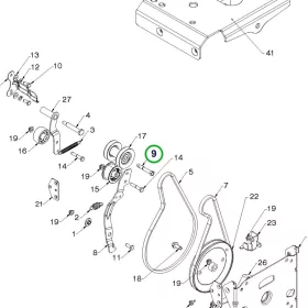 Husqvarna motor szíjtárcsa csavar ST 224, ST 327, ST 330 hómaróhoz robbantott ábra