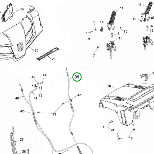 Husqvarna menethajtás bowden állítható ST 224, ST 227P hómaróhoz robbantott ábra