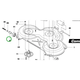 Husqvarna kerékagy persely Combi 103, Combi 112, Rear 137 riderhez robbantott ábra
