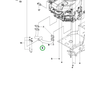 Husqvarna szívócső B és S Twin motorhoz R 214TC, R 216T AWD riderhez robbantott ábra