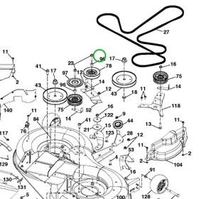Husqvarna késmagasság állító távtartó TC 238TX fűnyírótraktorhoz robbantott ábra