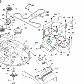 Husqvarna kuplungkábel fedél TS 138, TS 142 fűnyírótraktorhoz robbantott ábra