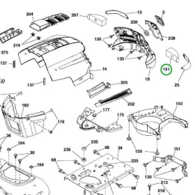 Husqvarna fényszóró betét jobb TS 138, TS 142L fűnyírótraktorhoz robbantott ábra