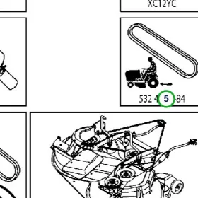 Husqvarna hajtómű ékszíj TC 38, TC 138 fűnyírótraktorhoz robbantott ábra