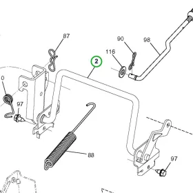 Husqvarna vágóasztal emelőváz TC 238T, TC 242T fűnyírótraktorhoz robbantott ábra
