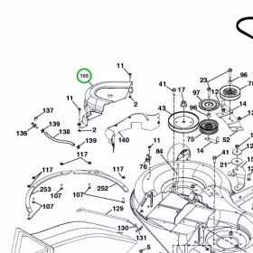 Husqvarna késtengely fedél bal TC 238T fűnyírótraktorhoz robbantott ábra