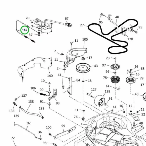 Husqvarna kuplungbowden kézi TC 138, TC 139T fűnyírótraktorhoz robbantott ábra