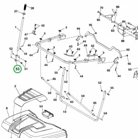 Husqvarna fűgyűjtő ürítő konzol TC 238T, TC 242T fűnyírótraktorhoz robbantott ábra
