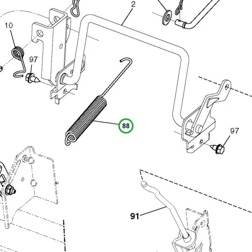 Husqvarna emelőrugó 97/107 cm TC 338, TC 342, TC 142 fűnyírótraktorhoz robbantott ábra
