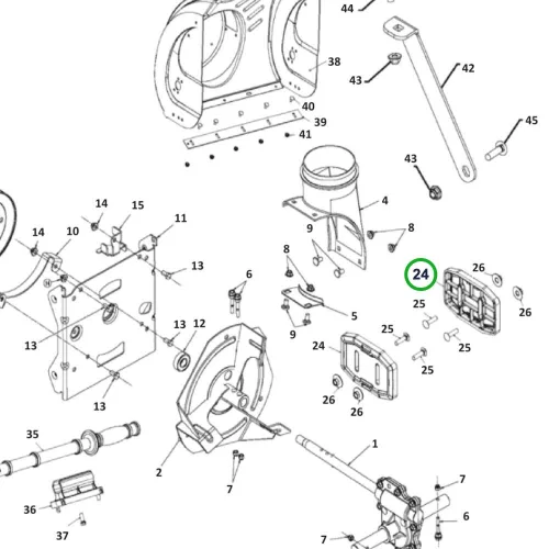 Husqvarna kompozit csúszótalp ST 224, ST 227, ST 230 hómaróhoz robbantott ábra
