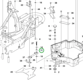 Husqvarna tengelycsap P 524, P 524X, P 525D riderhez robbantott ábra