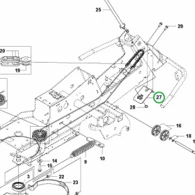 Husqvarna kormányrúd tartókonzol R 214TC, R 216T AWD, R 318X riderhez robbantott ábra