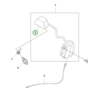 Husqvarna gyertyapipa 545RX, 545FR fűkaszához robbantott ábra