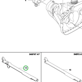 Husqvarna kábelvédő üzemanyagtartályhoz 545FX fűkaszához robbantott ábra