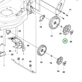 Husqvarna kerékkupak 210 mm LC 247i, LC 347V, LC 347VE fűnyíróhoz robbantott ábra