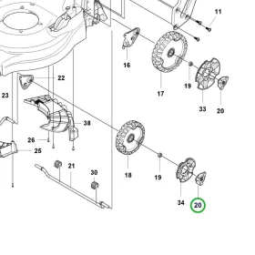 Husqvarna anyavédő kupak LC 247i, LC 347iVX, LC 347V fűnyíróhoz robbantott ábra