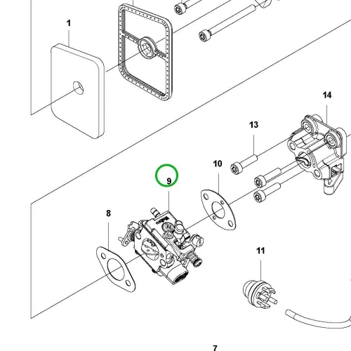 Husqvarna karburátor komplett 525HE3, 525HE4, 525PT5S sövényvágóhoz robbantott ábra