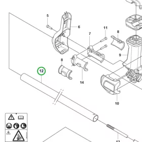 Husqvarna szárcső komplett 525RX Mark II fűkaszához robbantott ábra