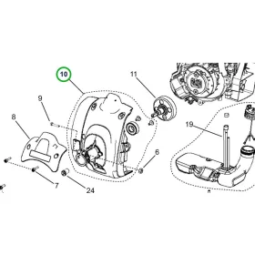 Husqvarna kuplungfedél 129C, 129LK szegélyvágóhoz robbantott ábra