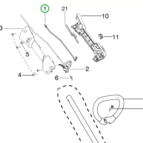 Husqvarna gázbowden komplett 129C, 129LK szegélyvágóhoz robbantott ábra
