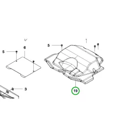 Husqvarna hátsó tengely burkolat P 520D, P 524, P 525D riderhez robbantott ábra