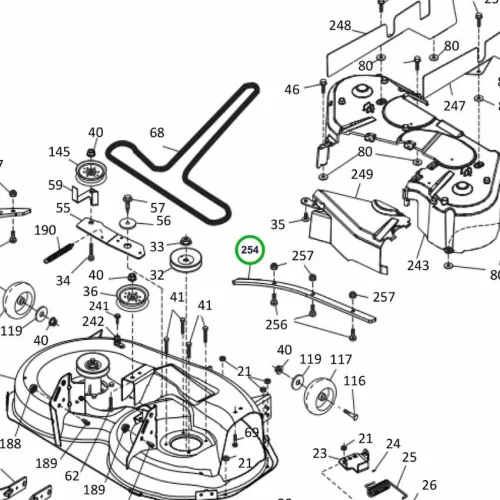 Husqvarna első merevítőlemez TS 142T, TS 142L fűnyírótraktorhoz robbantott ábra