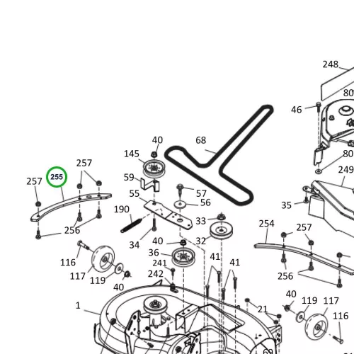 Husqvarna oldalsó merevítőlemez TS 142T, TS 142L fűnyírótraktorhoz robbantott ábra