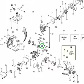 Husqvarna főtengely korábbi kivitel 128R, 128L, 128C szegélyvágóhoz robbantott ábra