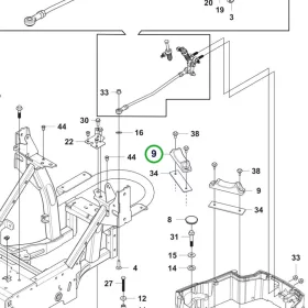 Husqvarna késvezető P 524, P 524X, P 525DX riderhez robbantott ábra