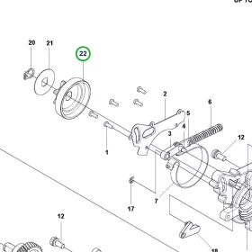 Husqvarna lánckerék 3/8" 6 fogas 120i, 225i láncfűrészhez robbantott ábra