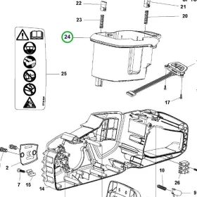 Husqvarna akkumulátor doboz 120i láncfűrészhez robbantott ábra