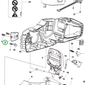 Husqvarna rögzítőlemez házhoz 120i, 225i, 230i láncfűrészhez robbantott ábra