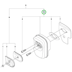 Husqvarna kipufogódob 120 Mark II, 235, 236, 240 láncfűrészhez robbantott ábra