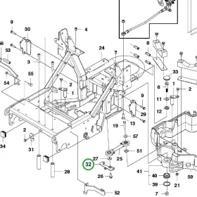 Husqvarna rögzítő lemez szerelt P 524 riderhez robbantott ábra