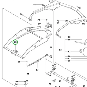 Husqvarna vágóasztal rögzítőkeret Combi 122 R 422Ts, P 524EFI riderhez robbantott ábra