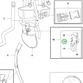 Husqvarna hordheveder zárórugó 535RXT, 535iRX fűkaszához robbantott ábra