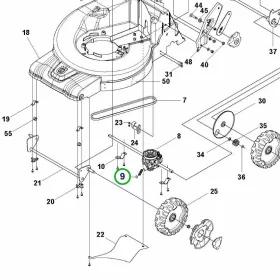 Husqvarna feszítőrugó hajtómű LC 451S, LC 551SP fűnyíróhoz robbantott ábra