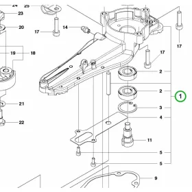 Husqvarna hajtóműház felső komplett 226HD75S, 226HS99S sövényvágóhoz robbantott ábra