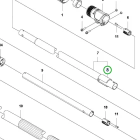 Husqvarna vezetőpersely műanyag 520iHT4 sövényvágóhoz robbantott ábra