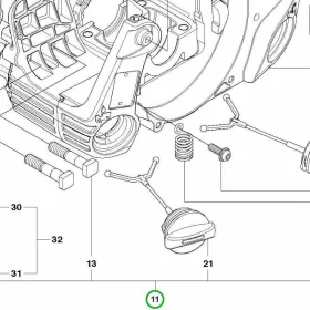 Husqvarna forgattyúház váz 120 Mark II, 235, 236, 240 láncfűrészhez robbantott ábra