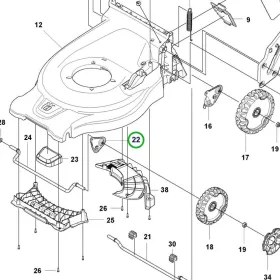 Husqvarna elülső kerékkar 170 mm LC 247i, LC 347iVX fűnyíróhoz robbantott ábra
