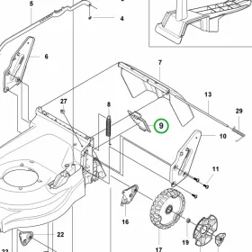 Husqvarna szervizfedél LC 247i, LC 347iVX, LC 353iVX fűnyíróhoz robbantott ábra