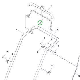 Husqvarna fogantyú biztosító LC 247, LC 347V, LC 253S fűnyíróhoz robbantott ábra